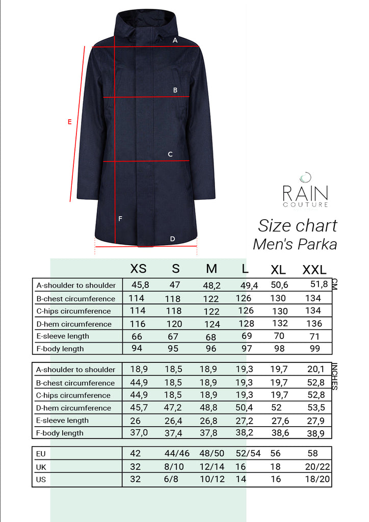Men's Waterproof Rain Parka 2.0 - Black Herringbone