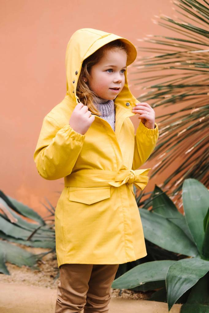 waterproof rain parka yellow kids