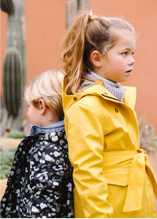 water-resistent raincoat yellow kids